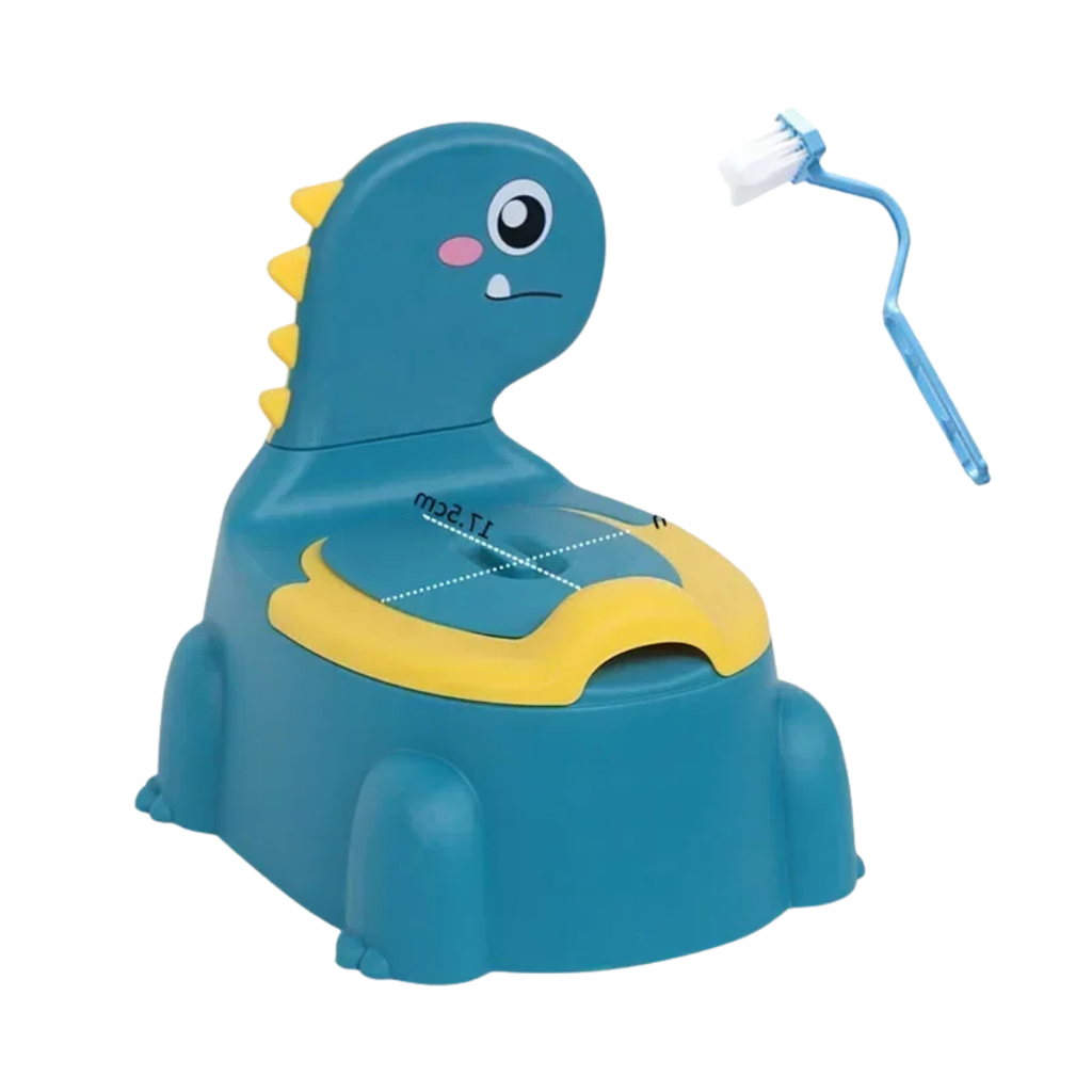 Cartoon Dinosaur Baby Potty Toddler Toilet Training Seat Splash Proof Urinal Beginner Toilet for Boys Girls Blue 32.5×24.5×32cm