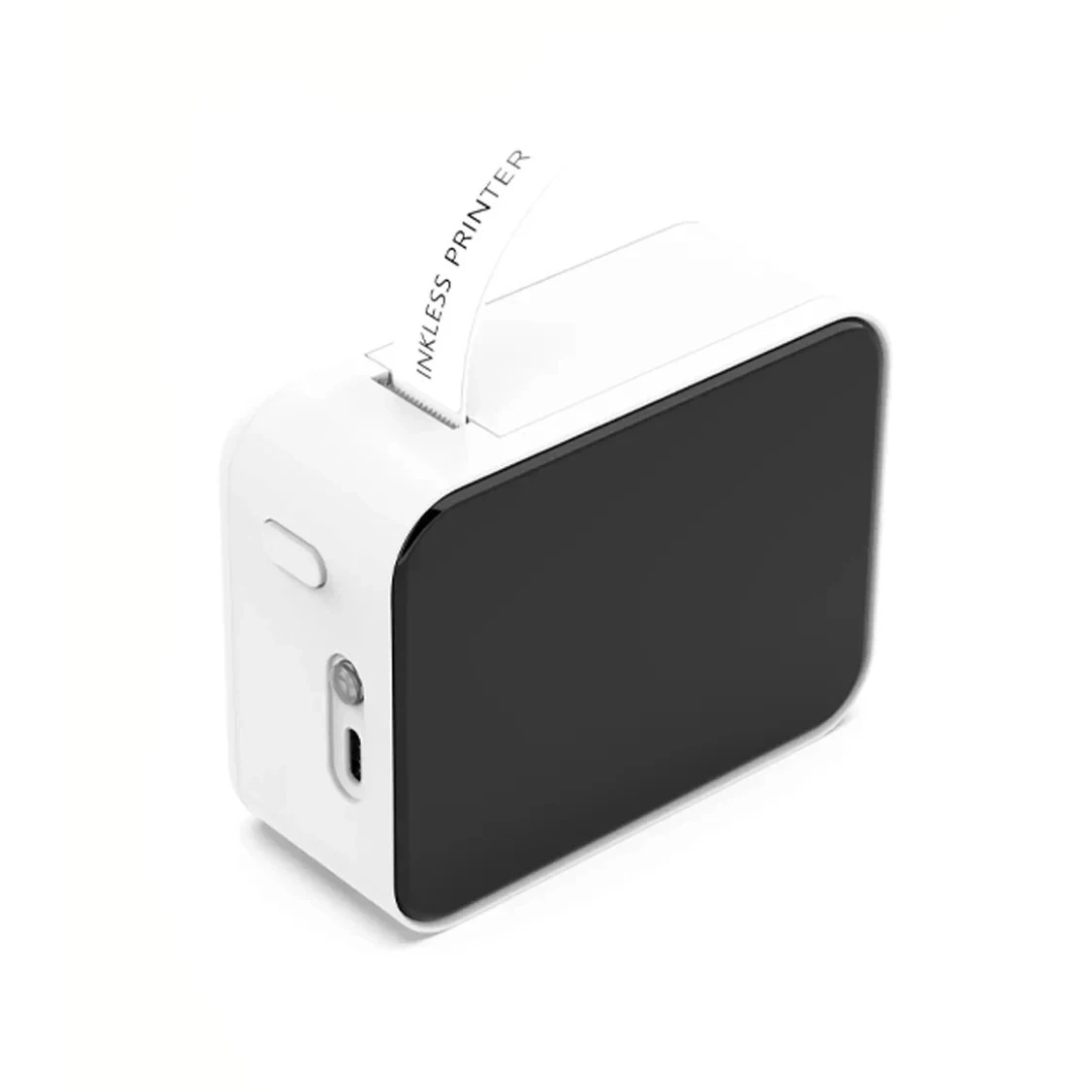P15 Mini Portable Thermal Printer Wireless Bluetooth Label Maker Sticker Machine for Home Office Tags Printing Pure White
