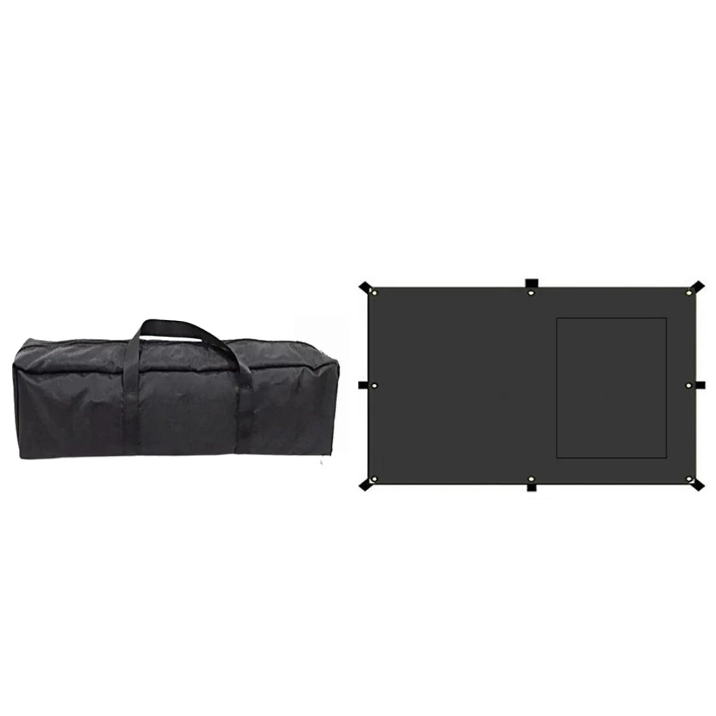 Car Awning Tarp with Mesh Skylight SUV Camping Shelter Waterproof Outdoor Sun Shade Canopy Black 280 × 480cm