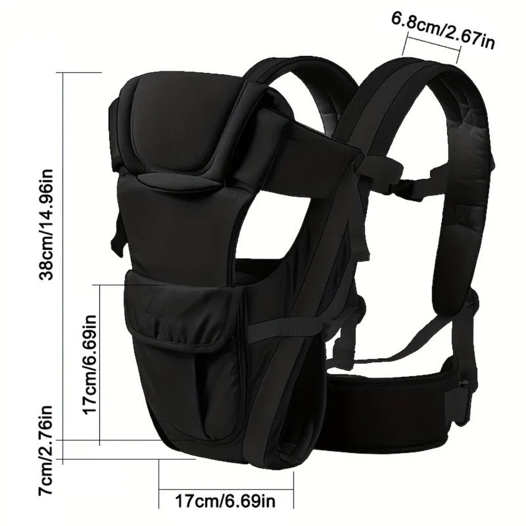 Ergonomic Baby Sling Carrier Adjustable Infant Backpack Newborn Toddler Front Carry Baby Holder Travel Carrier Black