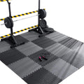 16PCS Interlocking Yoga Mat EVA Foam Flooring Tiles Non Slip Home Gym Fitness Protective Exercise Mat Black Grey 30 × 30cm