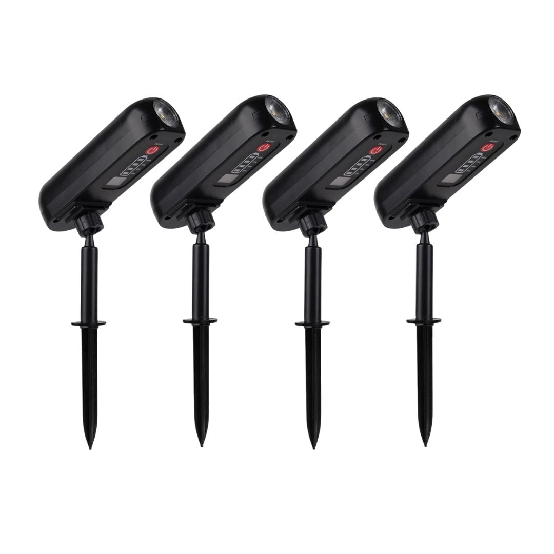 Solar Spotlights 4 Pack LED Garden Uplights IP65 Waterproof Outdoor Landscape Lights Warm White 14.5x3.3x18.5cm