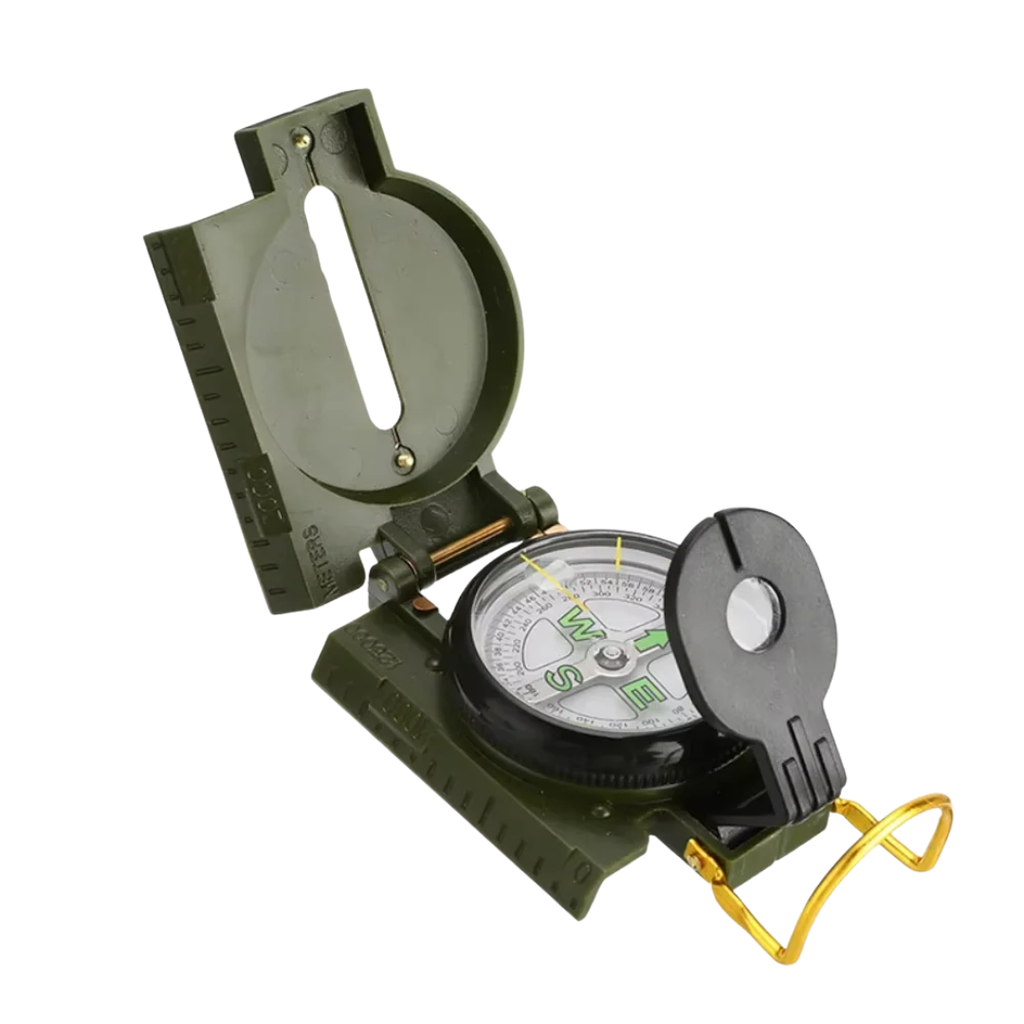 Waterproof High Precision Compass Outdoor Navigation Tool Hiking Mountaineering Military Style Metal Sight Compass 6.2×5.7×7.2cm