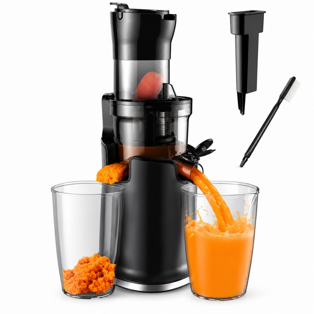 Cold Press Juicer SJ-017 200W Slow Masticating Juice Extractor 78mm Feed Chute 40-65RPM Motor Whole Fruit Juicer AU
