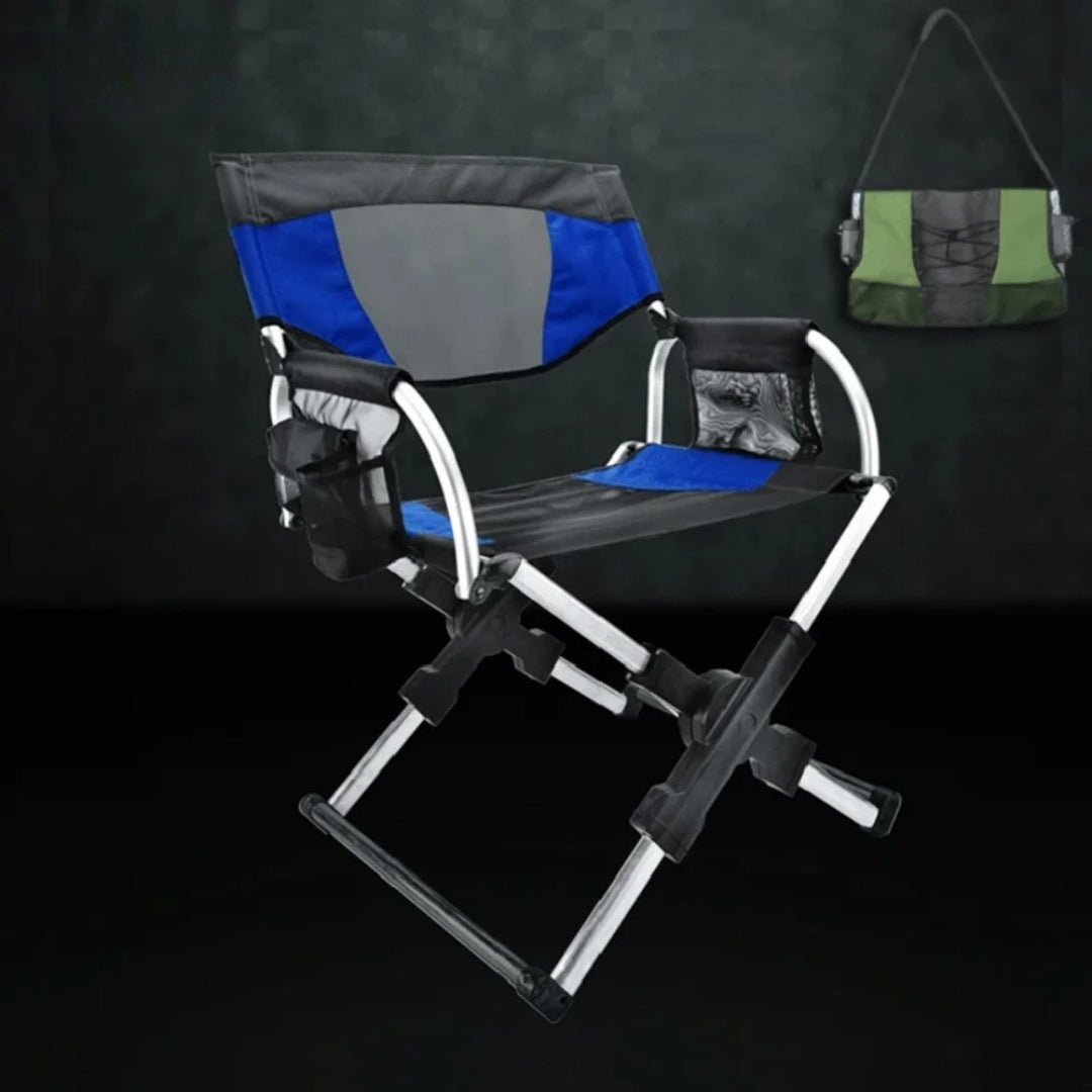 Outdoor Aluminium Alloy Folding Fishing Chair Beach Camping Stool Portable Travel Seat Chair 56.4 × 50 × 81cm