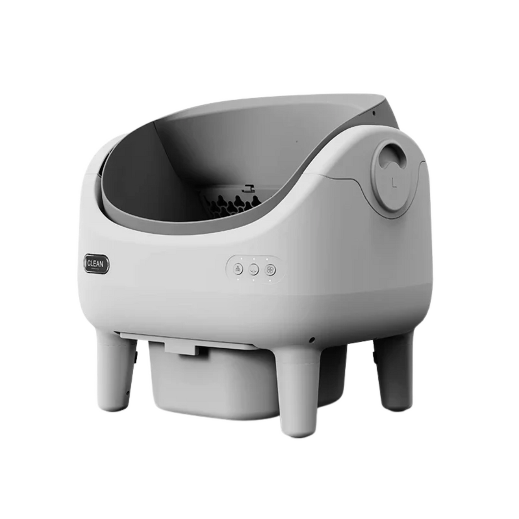 10L Automatic Cat Litter Box Smart App Control Self Cleaning Pet Toilet Odor Control Easy Clean Cat Litter Tray Gray