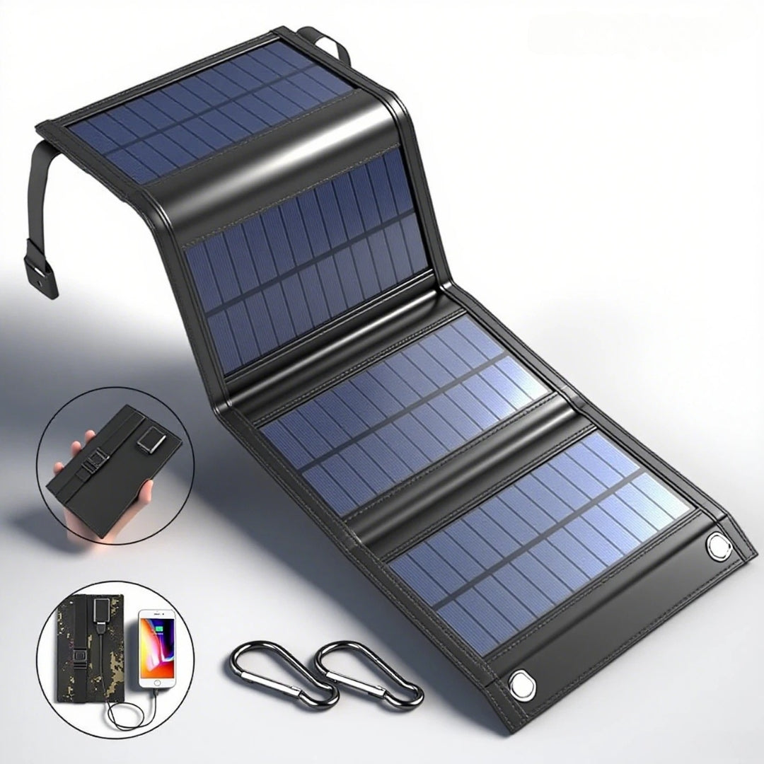 100W 4 Fold Foldable Solar Panel Portable Fast Charger USB 5V DC Mobile Power Supply Outdoor Camping Solar Panel