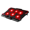 43cm Gaming Laptop Cooling Pad Six Fan LED Screen Two USB Port 2600RPM Notebook Cooler Stand Laptop Red 41.7×30×1.5cm