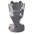 3 in 1 Baby Hipseat Carrier Backpack Ergonomic Infant Toddler Carrier 0-36M Windproof Winter Hat Luminous Strips Gray 65cm