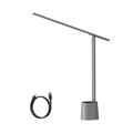 LED Desk Lamp Eye Protection Study Light Dimmable Office Table Lamp Foldable Reading Bedside Smart Adaptive Brightness Grey 0-5W