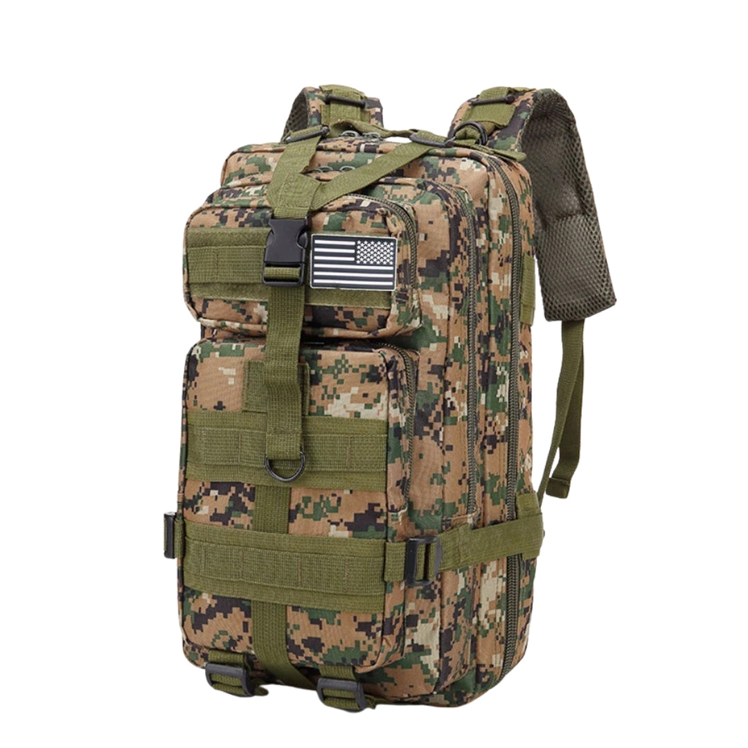 25L Waterproof Tactical Outdoor Backpack Nylon Hiking Camping Trekking Sports Fishing Hunting Rucksack Camouflage Green
