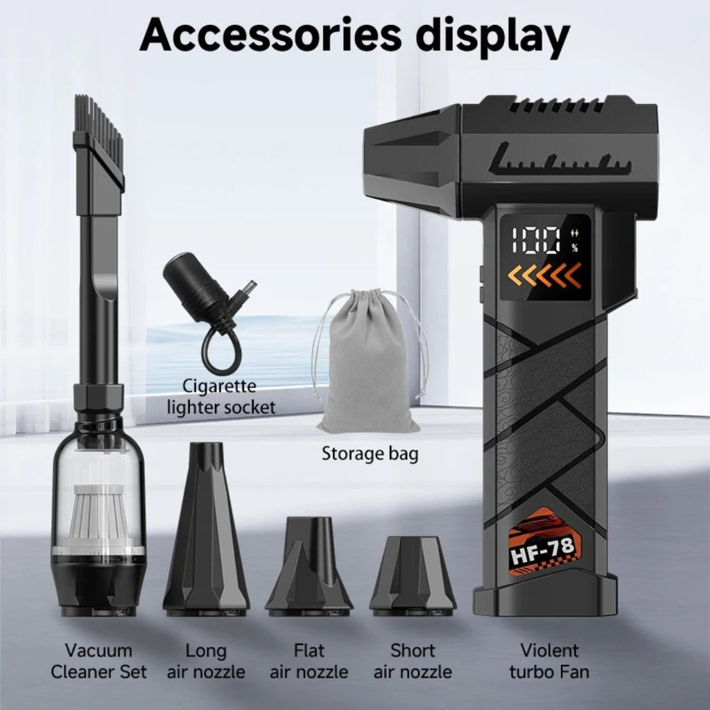 HFX04 2800000RPM Jet Blower Super Powerful Cordless Electric Air Duster Compressed Air Vacuum Car Cleaning Tool
