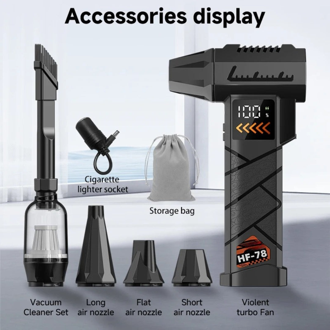 HFX04 2800000RPM Jet Blower Super Powerful Cordless Electric Air Duster Compressed Air Vacuum Car Cleaning Tool