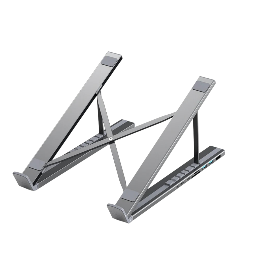 8 in 1 USB C Laptop Docking Station Stand Hub 2 USB 3.1 SD TF Card PD 100W Universal Dock for MacBook Silver 26.6×20.2×14.2cm