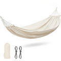 Canvas Two-Person Hammock Chair Swing with Ropes and Storage Bag, Beige, 205 x 150 cm