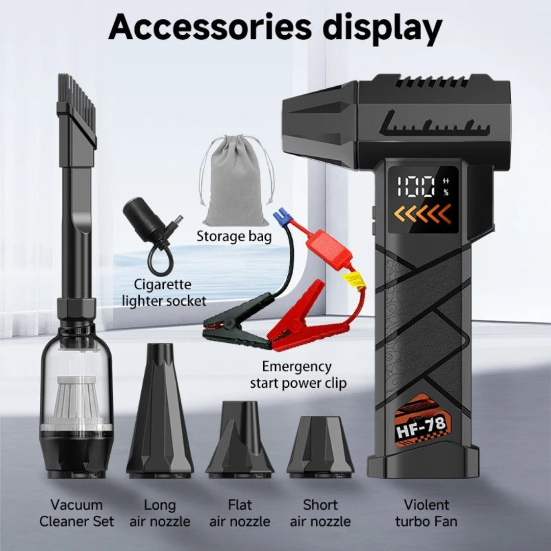 HFX04-XC 2800000RPM Jet Blower Super Powerful Cordless Electric Air Duster Compressed Air Vacuum Car Cleaning Tool