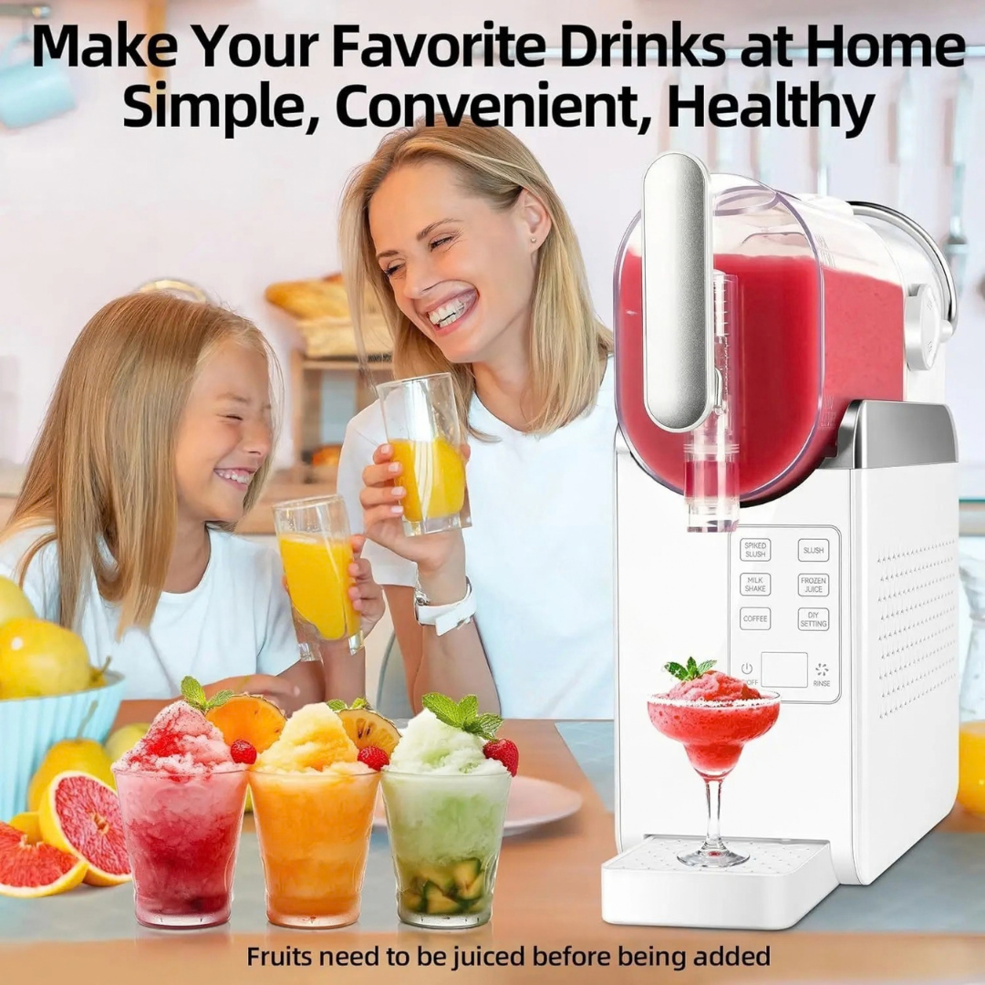 Household Snow Ice Smoothie Machine Touch Screen Cold Drink Maker DIY Ice Cream Juice Stirring Blender White 24×37×44cm