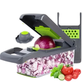 16 in 1 Vegetable Chopper Food Slicer Dicer Grater Multifunctional Kitchen Cutter with Handle Manual Processor Grey 28 × 10 × 11cm