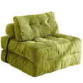Folding Sofa Bed Green 85 x 190 cm Convertible Sleeper Chair with Pillow and Foldable Mattress