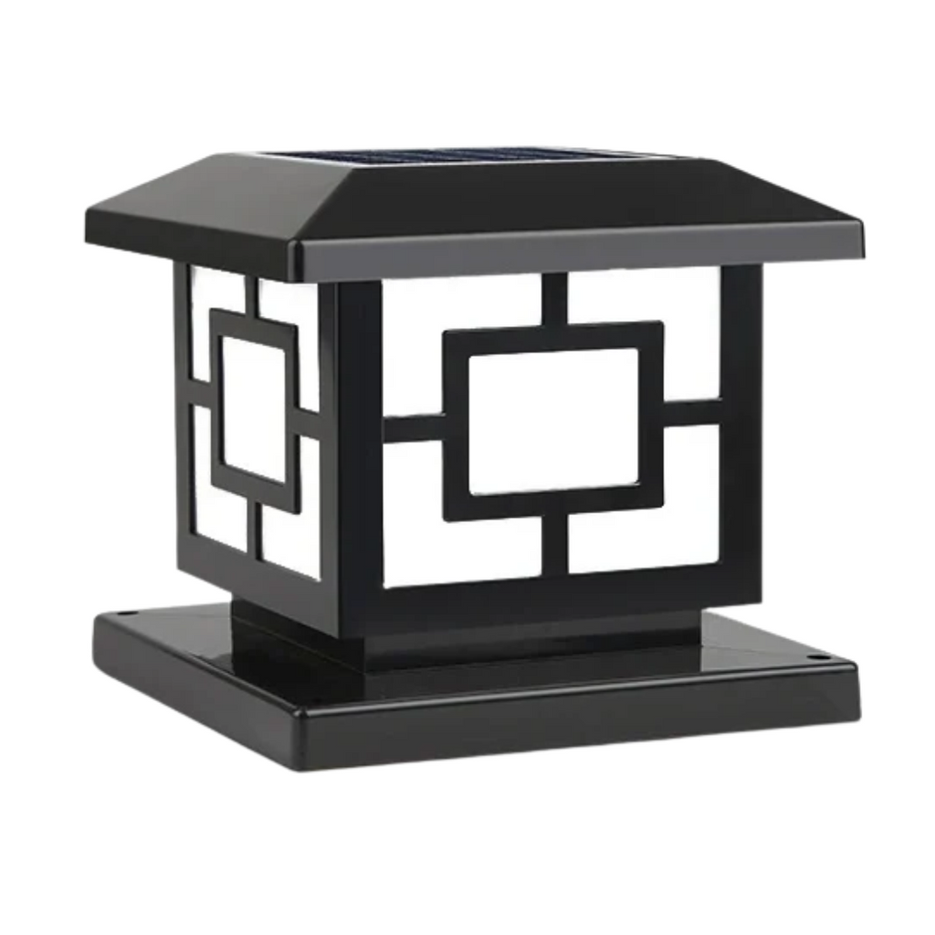Solar LED Outdoor Landscape Pillar Lamp Waterproof Garden Light Classical Style Remote Control Type B Solar Lamp 20×20×18cm