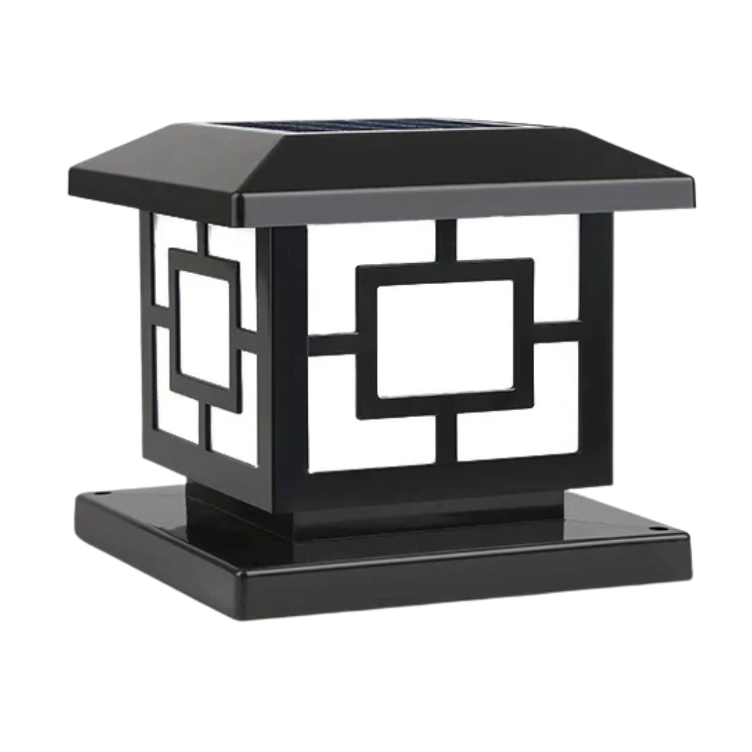 Solar LED Outdoor Landscape Pillar Lamp Waterproof Garden Light Classical Style Remote Control Type B Solar Lamp 20×20×18cm