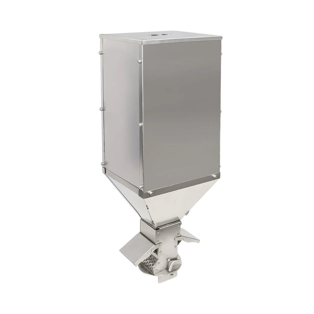 Pellet Hopper Gravity Feed Fuel Storage Bin Stainless Steel 16L for Pellet Stove Burner Silver 21.1 x 20.2 x 62cm