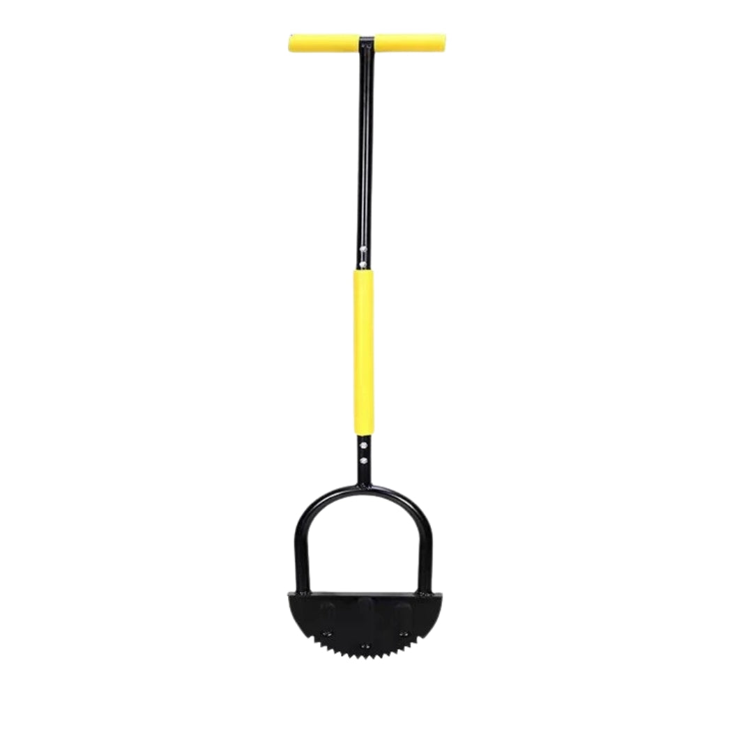 Garden Soil Aerator Lawn Hole Puncher Soil Loosening Tool Grass Aeration Spike Tool Black Yellow 96.5 × 27cm