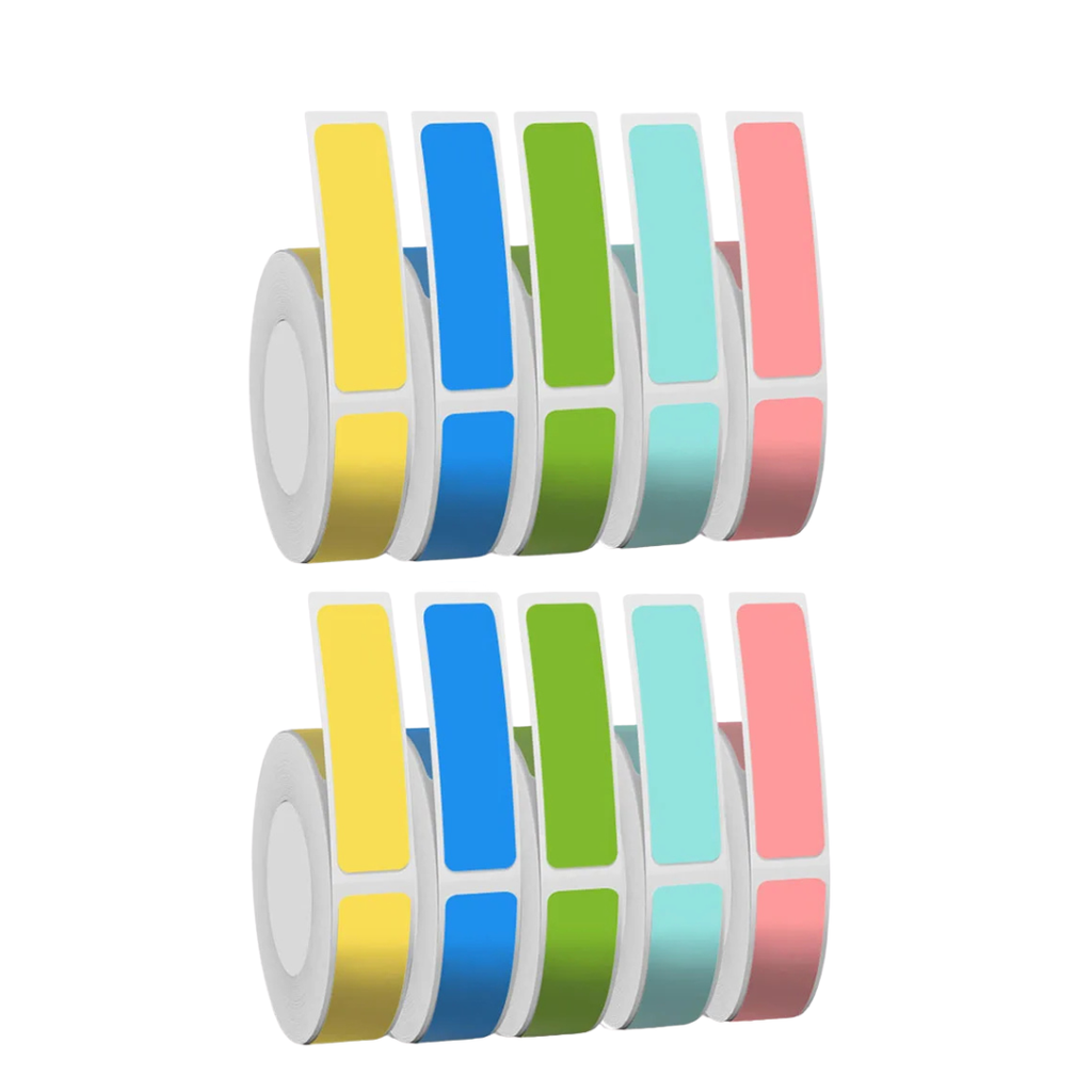 P15 Mini Portable Thermal Printer Wireless Bluetooth-Compatible Label Maker Sticker Machine Home Office Tags 10 Rolls Mix Color