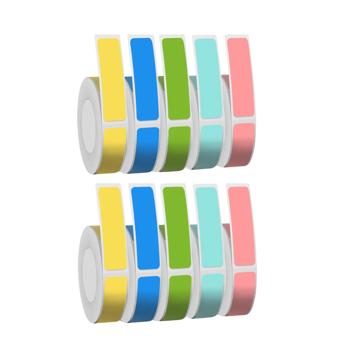 P15 Mini Portable Thermal Printer Wireless Bluetooth-Compatible Label Maker Sticker Machine Home Office Tags 10 Rolls Mix Color