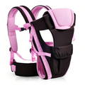 4 in 1 Ergonomic Sling Carrier Adjustable Backpack Carrier for Newborn Infant to Toddler Travel Pink 38cm