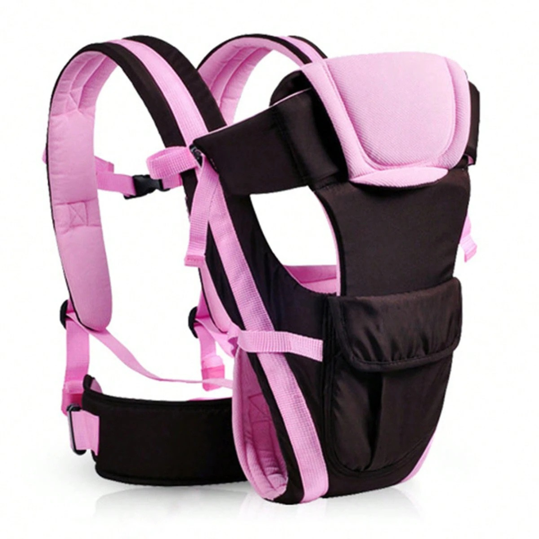 4 in 1 Ergonomic Sling Carrier Adjustable Backpack Carrier for Newborn Infant to Toddler Travel Pink 38cm