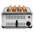 Commercial Electric Bread Toaster 1500W Stainless Steel 4 Slice Multi Slot Toaster for Hotel Buffet Cafe Restaurant Silver 220V