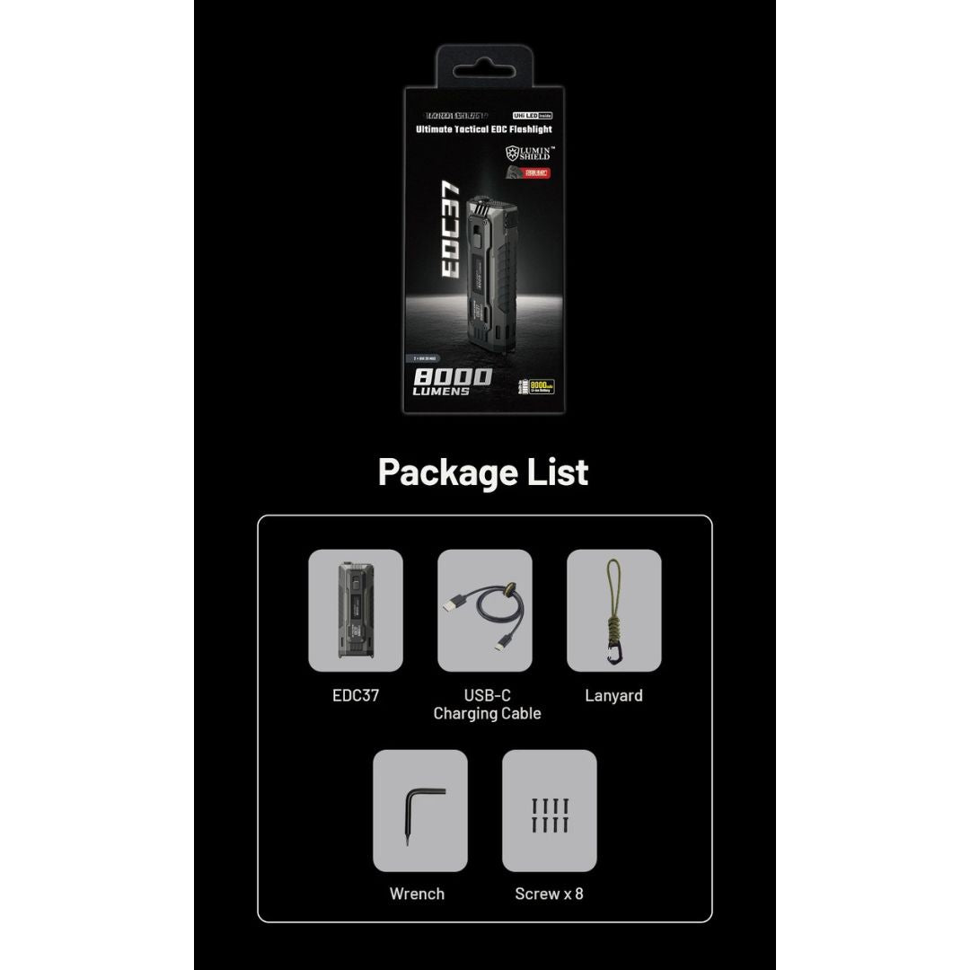 Rechargeable Tactical LED Flashlight, Up to 8000 Lumens, 8000mAh Battery