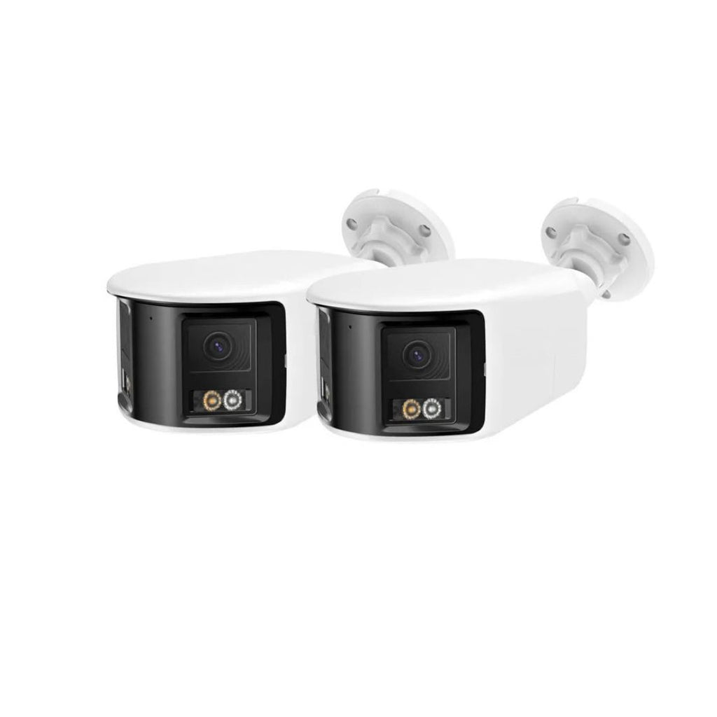 6MP Dual Lens Security Camera 180° Panorama CCTV Camera with Colour Night Vision Human and Vehicle Detection IP67 ONVIF White
