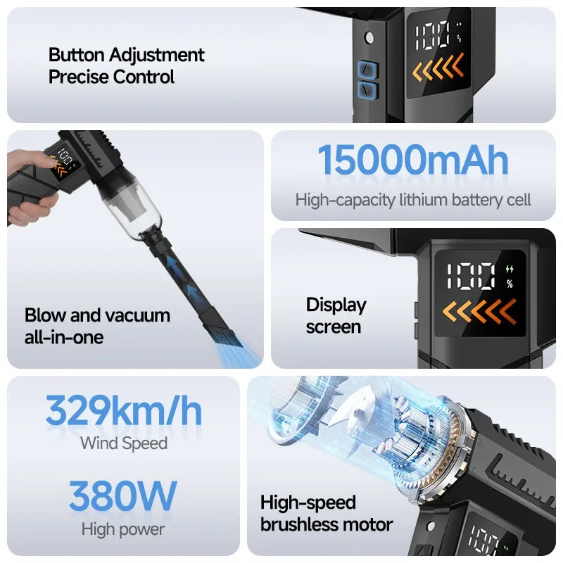 HFX04-XC 2800000RPM Jet Blower Super Powerful Cordless Electric Air Duster Compressed Air Vacuum Car Cleaning Tool