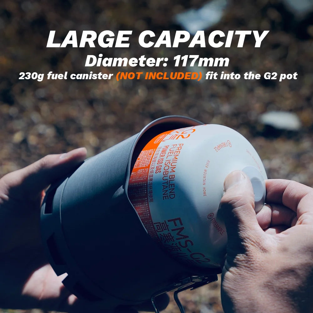 G2 Petrel Ultralight Camping Pot High Efficiency Heat Exchanger Cookware Hiking Travel Outdoor Cooking Pot 750ML