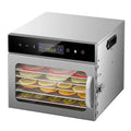 Food Dehydrator 6 Tray Stainless Steel with Touch Panel for Fruit Vegetables Meat Drying 30x31x25cm 220V