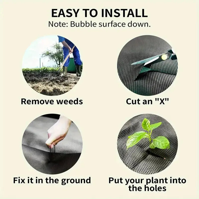 Premium Garden Weed Barrier Fabric Landscape Weed Control Ground Cover Soil Protection Roll 100 × 3000cm