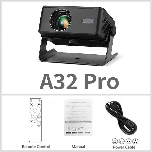 Mini Smart Projector Android 13 WiFi 1080P 4K Support Portable Home Cinema AU Plug A32 Pro 3D LED