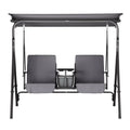 2-Seater Swing Chair Hanging Bench Porch Swing Swing Seat For Patios, Gardens and the verandah Grey 174x110x154cm