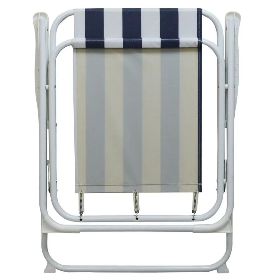 Folding Beach Chair Camp Chair Outdoor Chair for Adults Pack of 2 Blue Stripe Lightweight For Beach, Garden, Camping, Picnic 53 x78.5cm