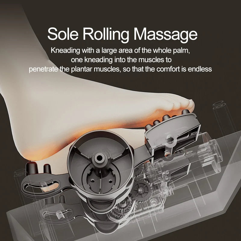 Electric Foot Massager Machine Air Pressure Heat Vibration Roller Kneading Leg Foot Full Wrap Massage Therapy Device Black AU