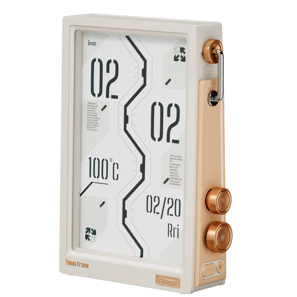 25.6cm Smart Digital Display with HD Screen, Customisable Clock, Weather, Calendar and App Control – White