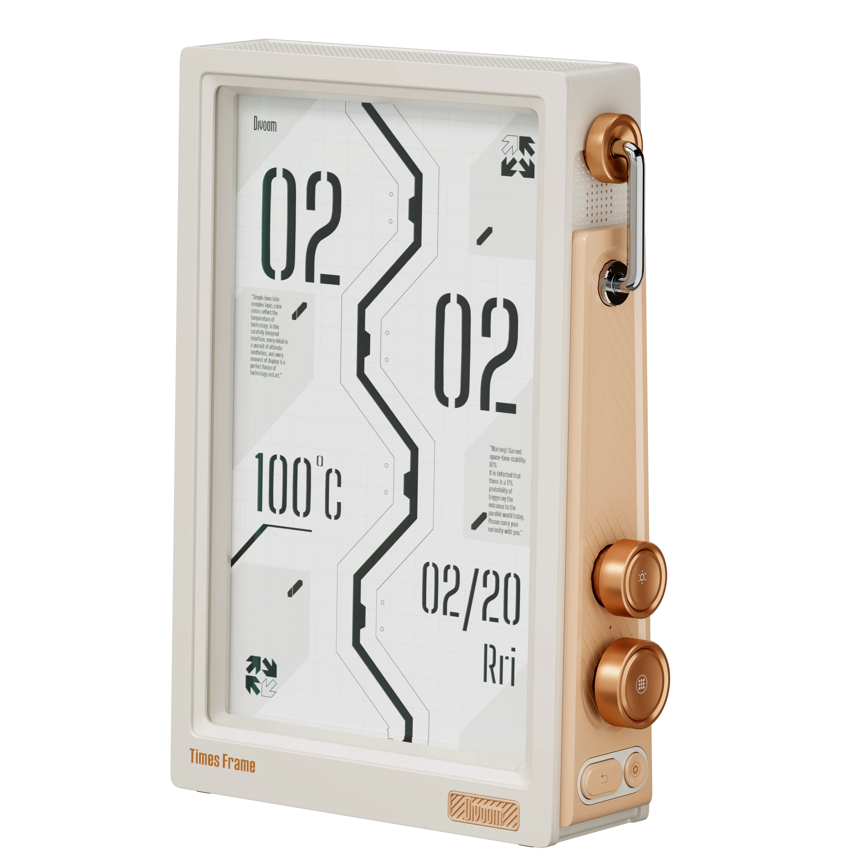 25.6cm Smart Digital Display with HD Screen, Customisable Clock, Weather, Calendar and App Control – White