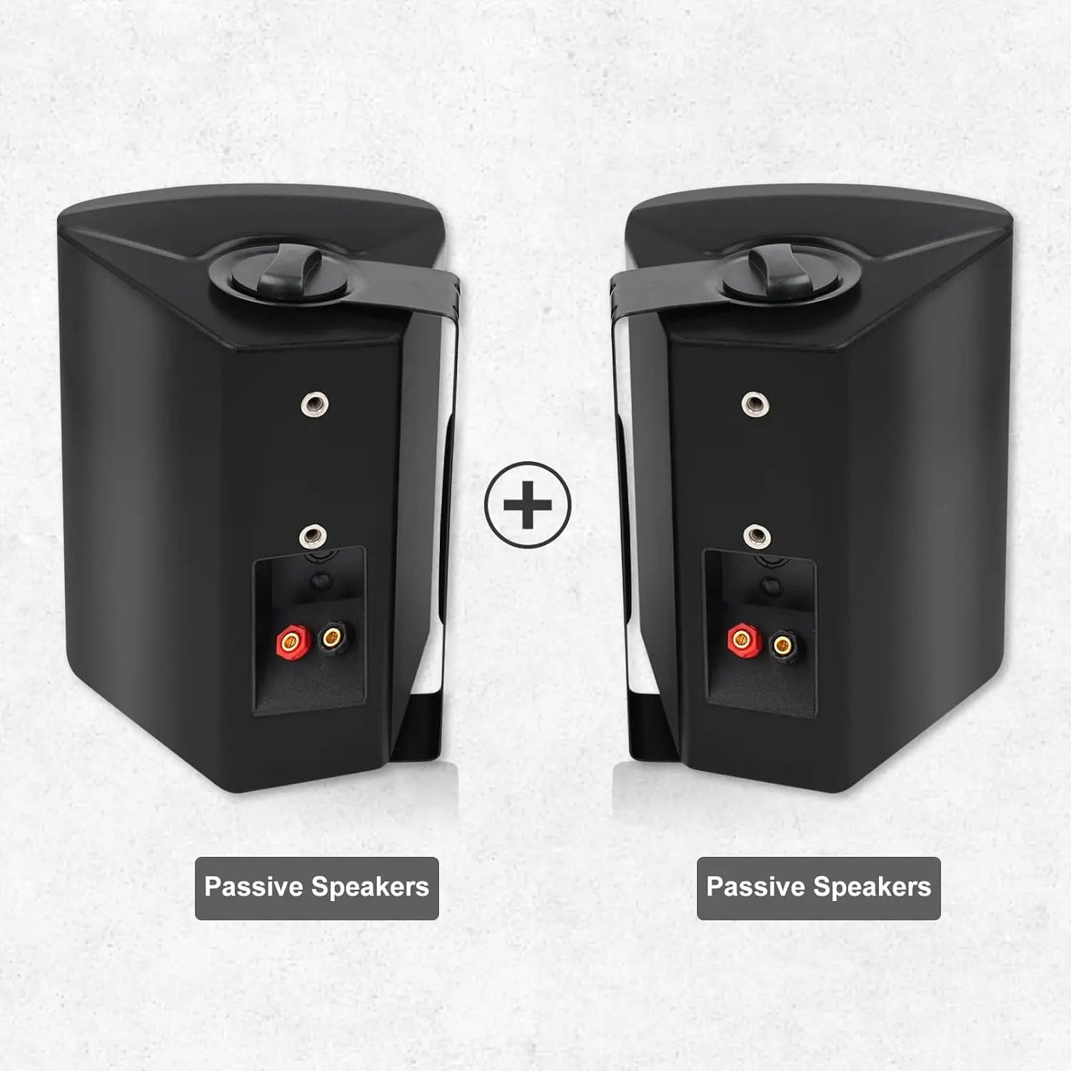 Outdoor Wall Mount Speakers 300W Waterproof Passive Wired Audio System 2 Pack Black 24.3x18.5x16.7cm