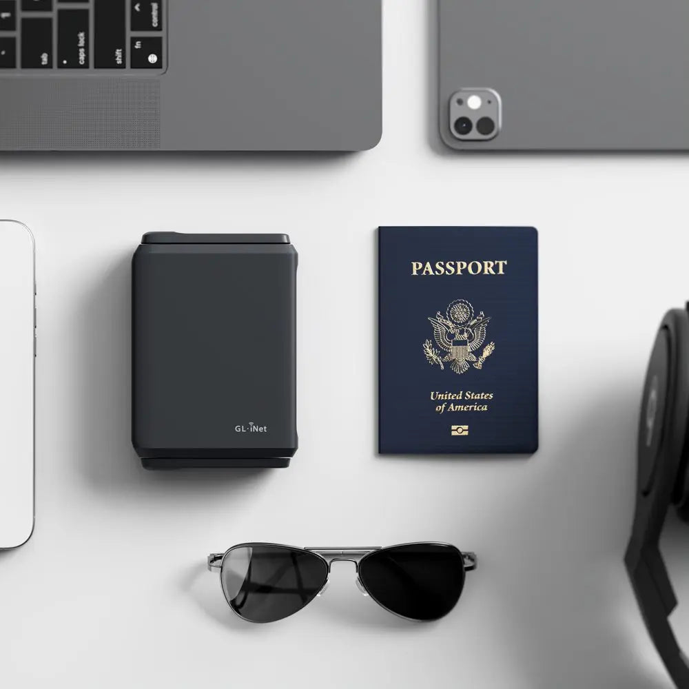 WiFi 7 Travel Router Dual Band Portable Router with Touchscreen Dual 2.5G Ports OpenWrt and VPN Support