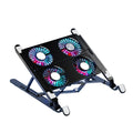 Foldable Laptop Cooling Pad Stand Adjustable Notebook Cooler Base with Four Fans Portable Support for 33-44cm Laptop Black