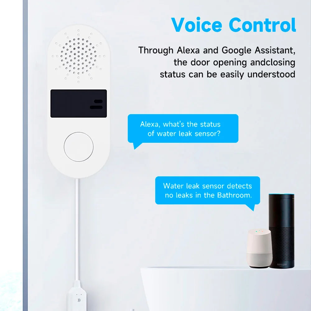 4pcs WiFi Water Leak Sensor 130DB Flood Detector Smart Life APP Alert Alarm Home Security Water Leakage Monitor 3.6×8.9cm