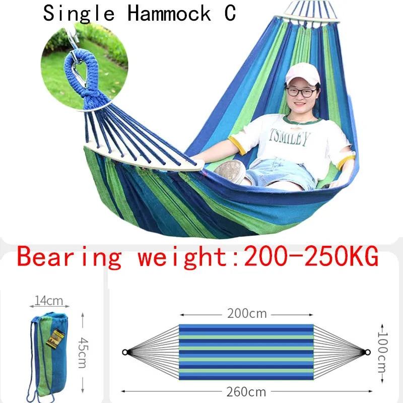 Outdoor Canvas Camping Hammock Single 200 x 100 cm with Carry Bag