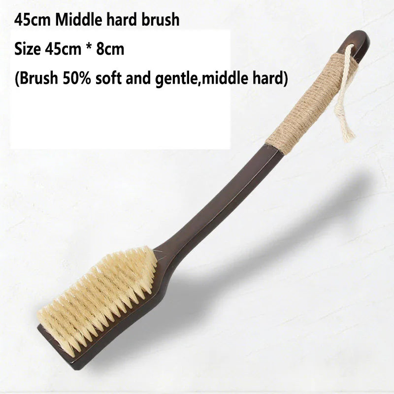 45cm Back Scrubber Shower Body Brush Curved Long Handle Wet Dry Exfoliating Bath Tool Men Women 45 × 8cm